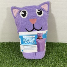 Kids Hooded Towel Kitten Girl 3-7 Toddler Swim Shower Wrap Fast Absorbent