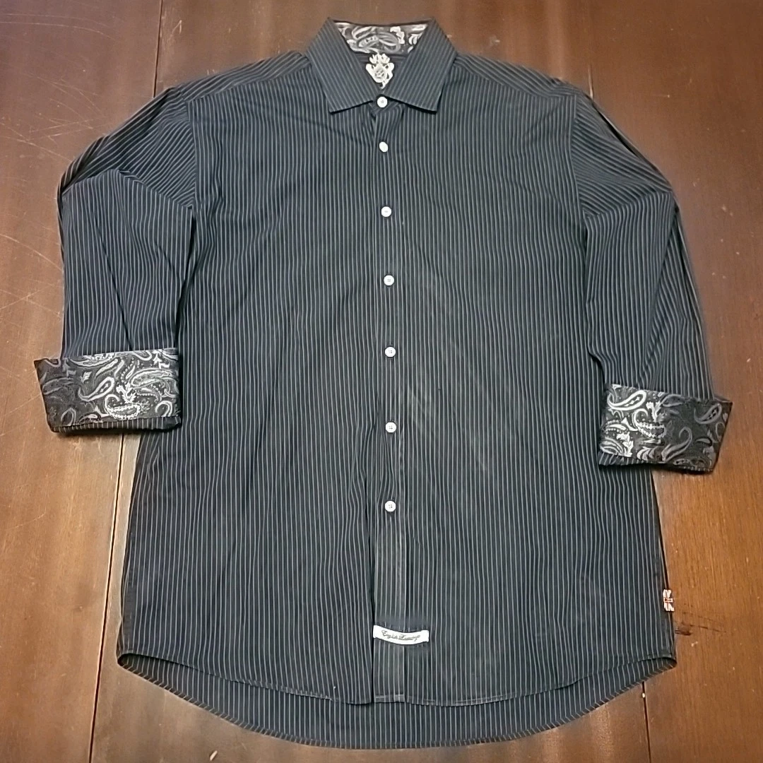 english laundry dress shirts christopher wicks English Laundry Christopher Wicks Shirt Men's 3XL White Embroidered Dragon