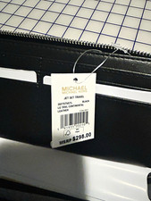 Michael Kors Black Zip Wristlet Wallet w/ Logo, Credit Card Slots, Solid