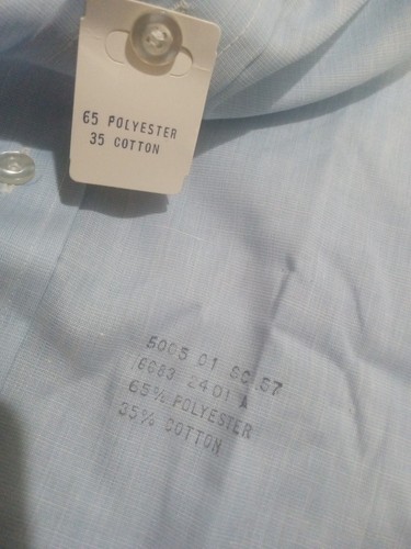 Vintage JC Penny Men's Shop Short Sleeve Blue Dress Shirt Size 15, NEW - Picture 4 of 4