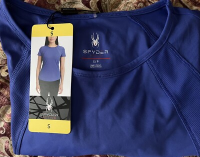 Spider Active Shirt Women s Size S Fitness Running Perennial Blue New With Tags