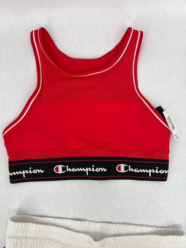 Womens Champion Workout Set Long Shorts And Sports Bra Set Red Size Large New - Picture 3 of 8