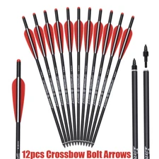 Carbon Arrows Bolts Target Points Archery Bow Hunting Outdoor For Crossbow 12PCS
