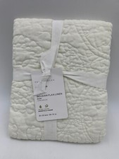 Pottery Barn Belgian Flax Linen Handcrafted Sham Ivory Standard H719