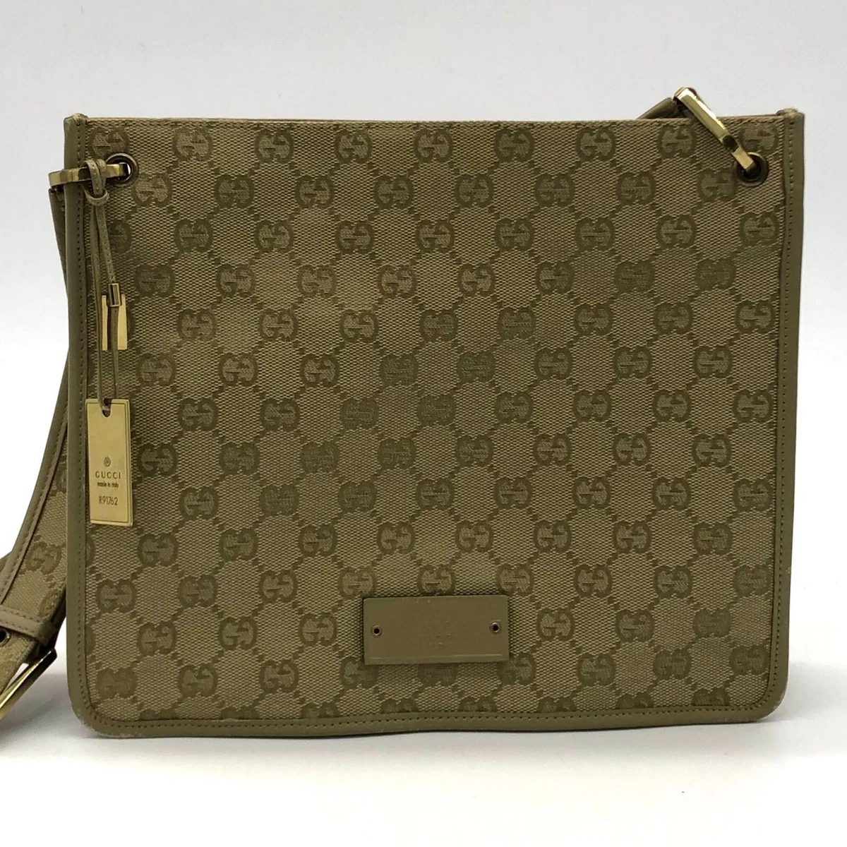 Gucci-GG-Canvas-Leather-Shoulder-Bag-Beige-Brown-91762 – dct