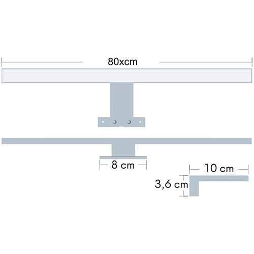 kalb | 80cm LED Badleuchte Spiegelleuchte 230V warmweiß 3000k verchromt 15W - Bild 7 von 8