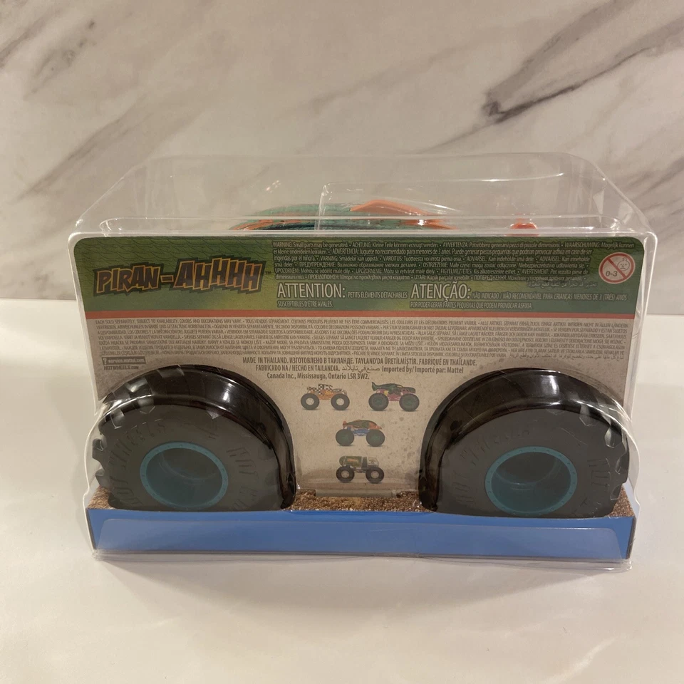 Hot Wheels Monster Trucks escala 1:24 - vehículo de juguete fundido a presión Piran-ahhh, nuevo en caja Foto 3 de 4