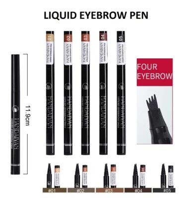 Microblading Tattoo Eyebrow Liquid Ink Pen Waterproof 4 Fork Pencil Brow Definer