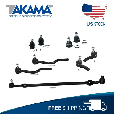 9pcs for 98-04 NS Frontier 2.4L RWD ball joint center drag link tie rod ends