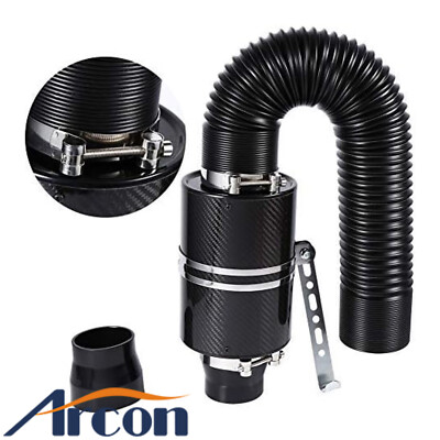Racing Air Filter Box Carbon Fiber Cold Feed Induction Air Intake Kit Universal