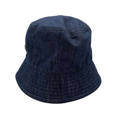 Authentic PRADA Bucket Hat 57cm Size:S 1HC137 Denim