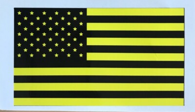 yellow/black American Flag USA Vinyl Sticker Decal