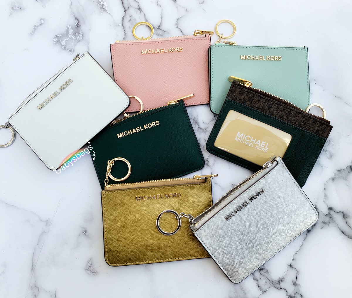 Michael Kors Jet Set Small Top Zip Coin Pouch ID Card Holder Michael Kors Jet Set Small Top Zip Coin Pouch ID Card Holder