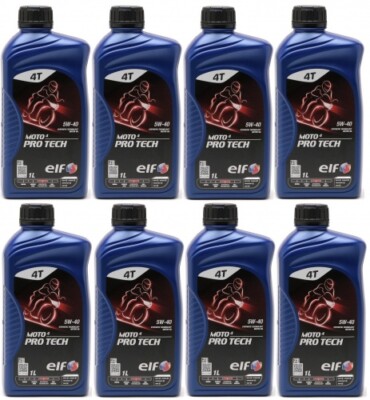 Elf Moto 4 Pro Tech 5W-40 4T Motorrad Motoröl 8x 1l = 8 Liter