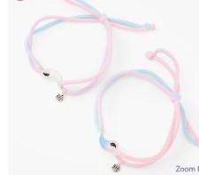 Claire  s Ying Yang glow in the dark stretch Bff Best Friends Rainbow bracelets