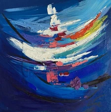 Landscape Abstract Oil Painting Impressionist Dorothy Laz Impasto Texture