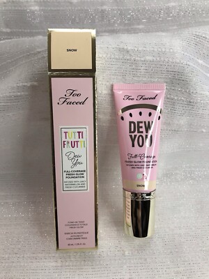 TOO FACED Tutti Frutti Dew You Fresh Glow Foundation SNOW 1.35 fl oz 40ml NEW