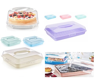 Kunststoff Kuchenbox Träger Cupcake Aufbewahrungsbox Behälter klar mit Deckel abschließbar