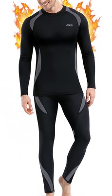 sous-Vêtement Thermique pour Homme Ensemble de sous-vêtements Thermiques Gris L