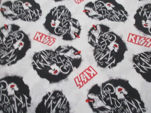 Kiss Rock Band Fabric- Cotton One Full Yard 36"x 44" Wide (Black or White) - Picture 6 of 22