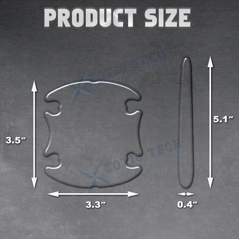 8x Transparente Transparente Manija de Puerta Tazón Tira Calcomanías Película Protectora Universal para Coche Foto 4 de 4