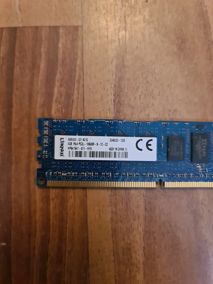 Kingston 4GB 1RX4 PC3L--10600R-9-12-C2 HP647647-071-HYE Server Memory Ram - Image 2 of 4