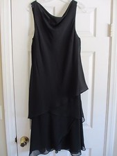 VINTAGE SHERI MARTIN, NEW YORK SLEEVELESS BLACK DRESS LAYERED FLOWY FABRIC SZ 8?