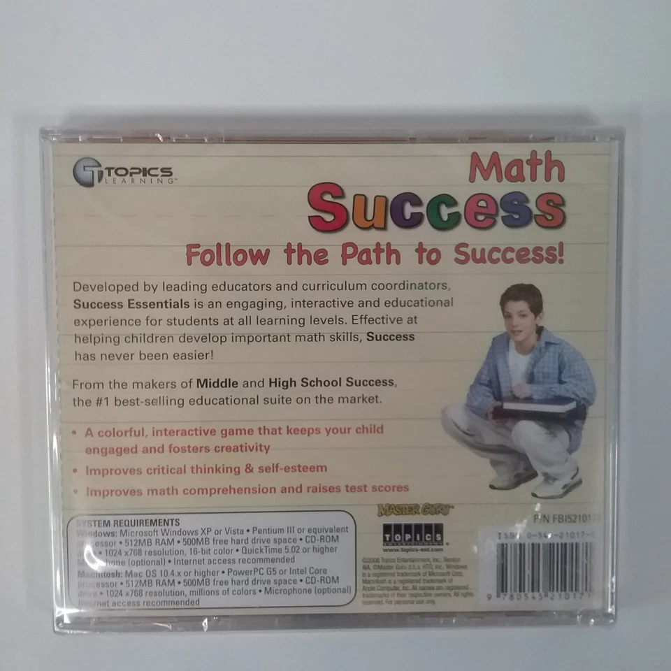 Scholastic Math Success CD-ROM WIN MAC Grades 3-8 Ages 8-15 New - Image 2 of 2
