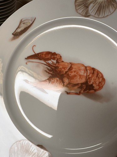 8 Heinrich Lobster Dinner Plates Josef Kuba Porcelain Western Germany JKW 1930 - Picture 7 of 22