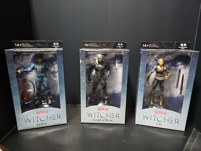 Set Of 3 McFarlane Toys The Witcher Ciri, Geralt And Jaskier