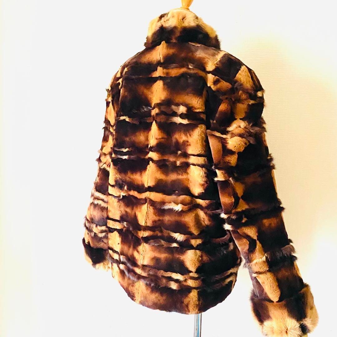Gianni Versace Couture Fur Jacket Coat Size 38 Brown Authentic Vintage Rare image 3