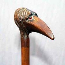 Wooden walking stick hand carved animal wooden walking cane