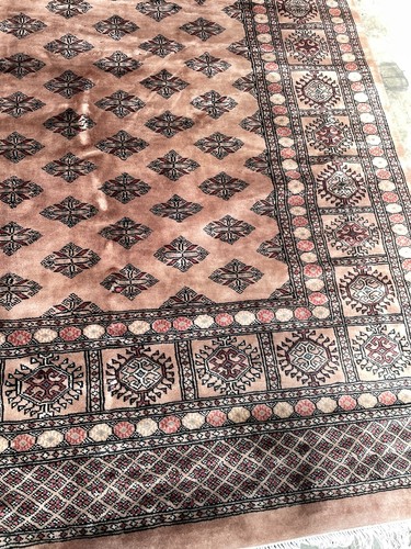 Hand-Woven Wool, Silk Princess Bokhara Area Rug, 8.9' x 11.8' - Afbeelding 4 van 11