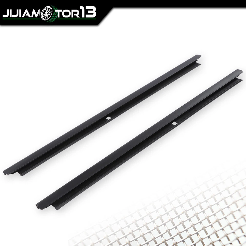Par de tiras de sellado trasero de fieltro de barrido de ventana exterior aptas para camioneta Chevy GMC Cadillac Foto 3 de 4
