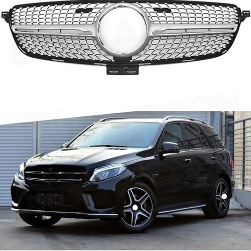 Diamond Silver GT Grille For Mercedes-Benz W166 GLE350 GLE400 GLE500 2016-2019 - Picture 1 of 4