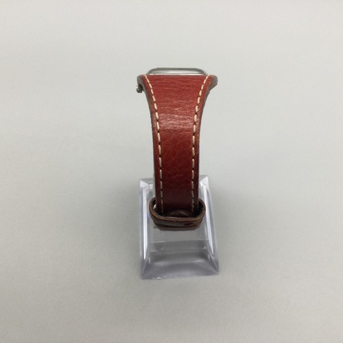 Fossil Watch Women 30mm ES-9731 Silver Tone Date Red Leather Band New Battery - Picture 4 of 14