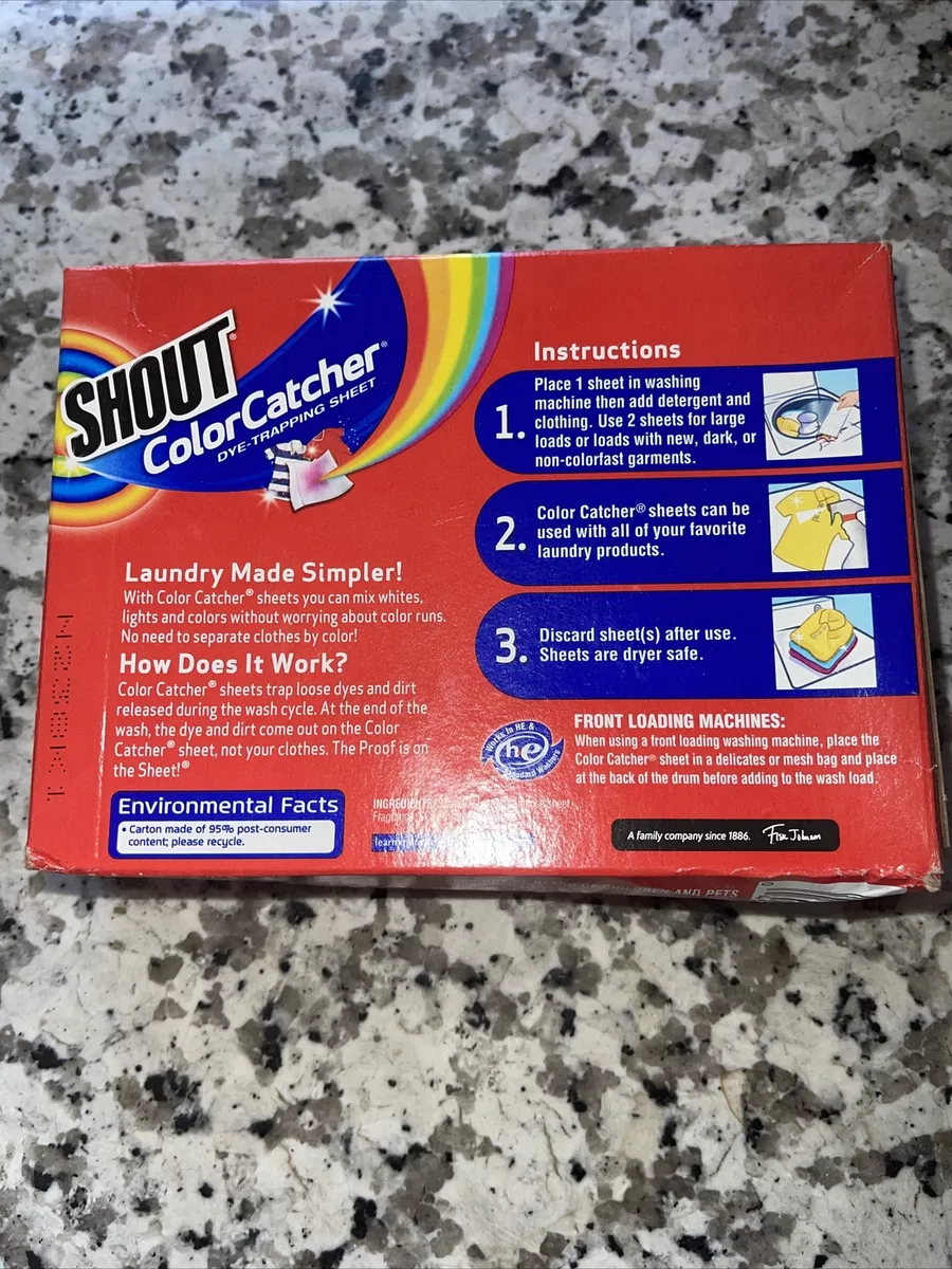 Shout Color Catcher Sheets for Laundry, Maintains Clothes Original Colors,  24 Ct