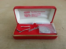 Conoco 100 Year Anniversary Key Chain 1875 to 1975 Key Contributor mint in box