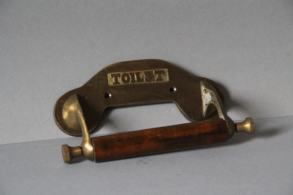 Toilettenpapierhalter Klorollenhalter Messing Holzrolle Landhaus  NEU 107.036B - Bild 1 von 1