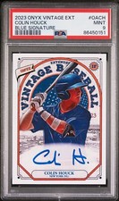 2023 Onyx Extended AUTO Blue Ink COLIN HOUCK New York Mets Lilburn GA PSA 9 MINT