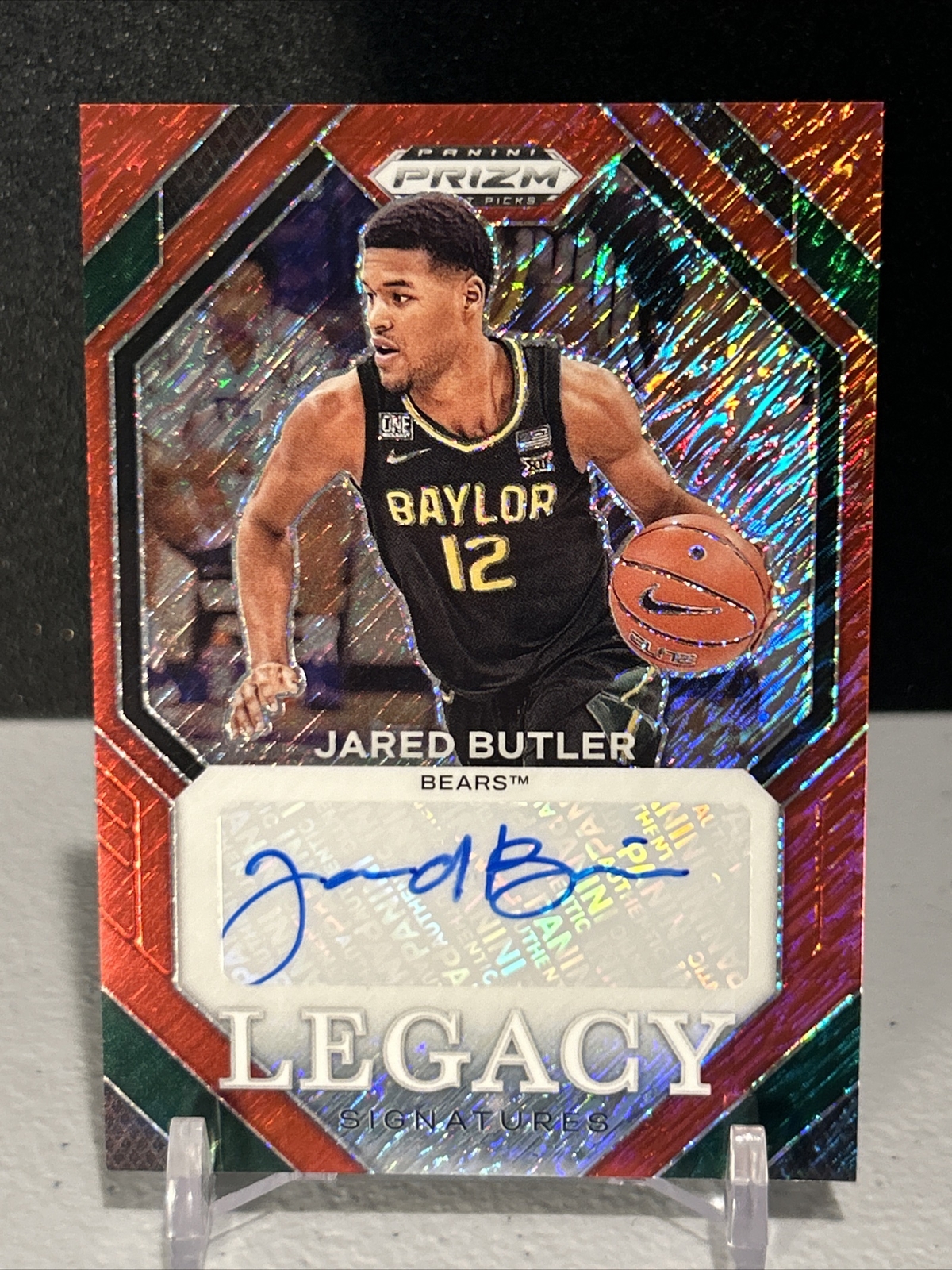 JARED BUTLER 2024 PANINI PRIZM DRAFT LEGACY FOTL RED SHIMMER PRIZM RC AUTO /11