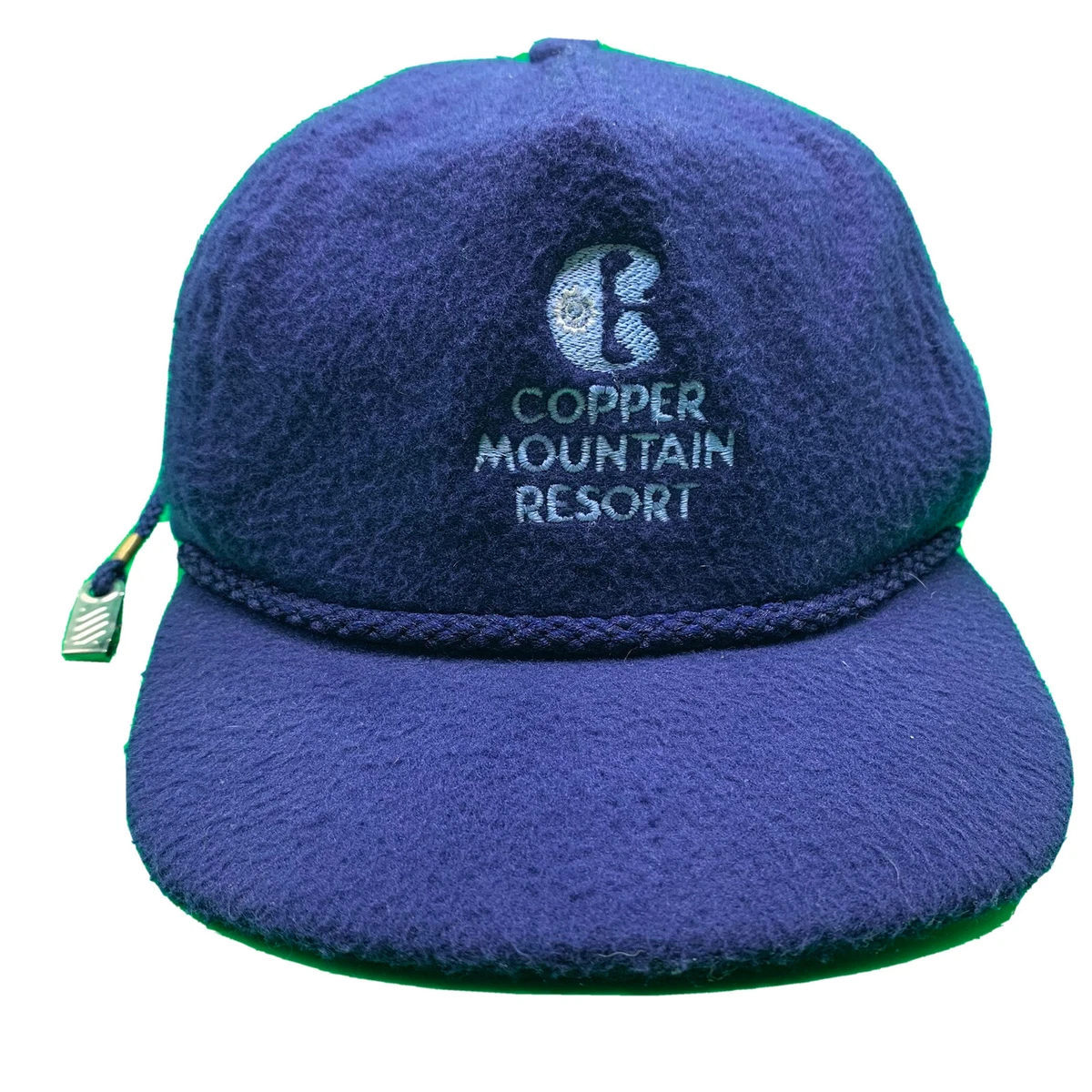 VTG Copper Mountain Rope Hat Soft Felt Ski Resort StrapBack