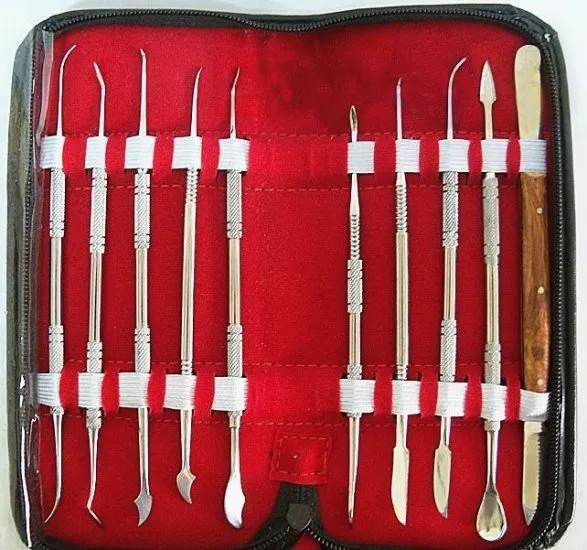 Stainless Steel Dental Lab Instrument Wax Carving Tool Kit Wax