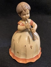 Anri Thorens Swiss Movement Music Box Girl Playing Horn “Hi Lilli Hilo”
