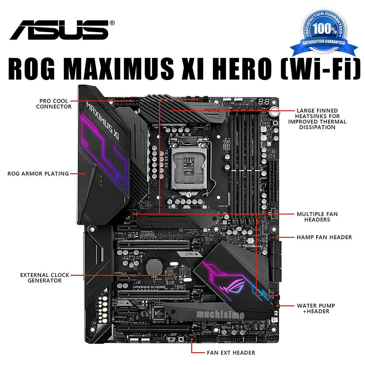 Asus ROG MAXIMUS XI HERO Motherboard | LGA 1151 | DDR4 Asus ROG MAXIMUS XI HERO Motherboard | LGA 1151 | DDR4