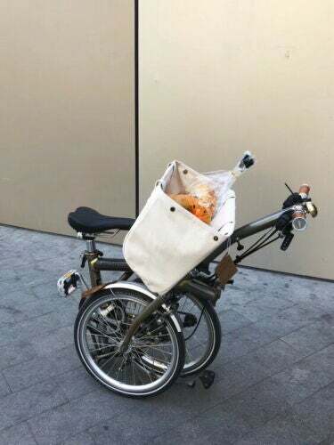 F4 Canvas Retro-Stil vordere Korbtasche für Brompton Fahrrad - Bild 1 von 5