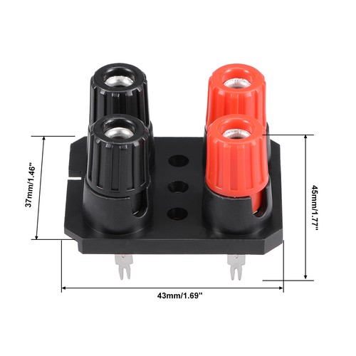 5pc 4 Jack façon ressort pousser Connect sortie bloc Bornier haut-parleur - Photo 2/4