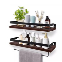 2X StüCk Regal 40X15Cm Wandregal KüChenregal BüCherregal Schweberegal Echtholz