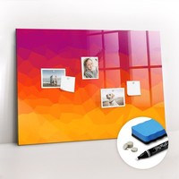 Glas Magnetboard Mit Schwamm Marker Magneten Set BüRo Sonnenaufgang 100X70 Cm