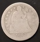 1853 No Arrows Seated Liberty Dime. Great Coin For An Album.